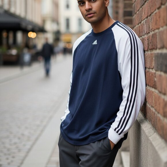 Adidas Mens Long Sleeve Varsity Lightweight Performance Athletic Shirt - Picture 2 of 9